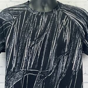 Sports Illustrated Abstract Raglan T Shirt M Medium Black Stretch Short Sleeve